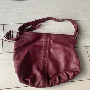 DANIER leather red/burgundy shoulder bag